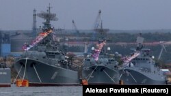 რუსული სამხედრო ხომალდები ყირიმში, სევასტოპოლის ნავსადგურში. 2020 წლის 24 ივნისი 