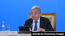 BMG-niň baş sekretary Antonio Guterres. Almaty, 3-nji awgust, 2025.