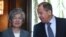 Russian Foreign Minister Sergei Lavrov (right) meets his South Korean counterpart Kang Kyung-wha in Moscow on June 17. 
