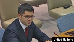 Ministar spoljnih poslova Srbije Vuk Jeremić tokom obraćanja na sednici Saveta bezbednosti UN-a 3. augusta 2010. godine
