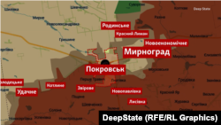 Покровсько-Мирноградська агломерація станом на 10 грудня на мапі DeepState