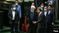 President Hassan Rouhani attending first session of the new parliament. May 27, 2020