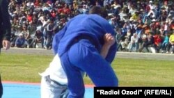 Tajikistan -- National wrestling competition, Danghara, 29 March 2014