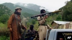 TTP fighters in Pakistan's northwestern district of South Waziristan, near the Afghan border, in 2012