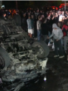 У Львові ввечері 8 липня під час проведення заходів оповіщення група невідомих заблокувала, перекинула і пошкодила автомобіль військових ТЦК, відомо, що постраждали двоє військових