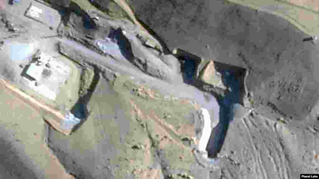 Tunnel entrances appear to have been targeted and have collapsed in an attempt to reduce Iran's ability to fire missiles at US allies in the region.