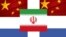Iran, China, Russia Flags