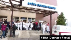 Opšta bolnica u Konjicu, štrajk zaposlenih, 8.novembar 2021.
