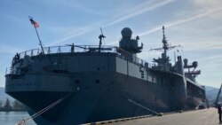 Американский военный корабль USS Mount Whitney в порту Батуми, Грузия, ноябрь 2021 года