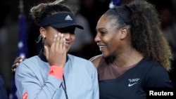 Naomi Osaka și Serena Williams, US Open, New York 8 septembrie 2018