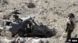 File photo of a roadside bomb attack in Afghanistan.