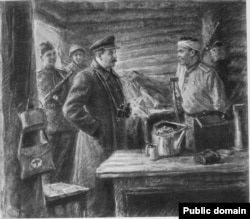 К. Финогенов. Сталин в блиндаже. 1948. Государственная Третьяковская галерея
