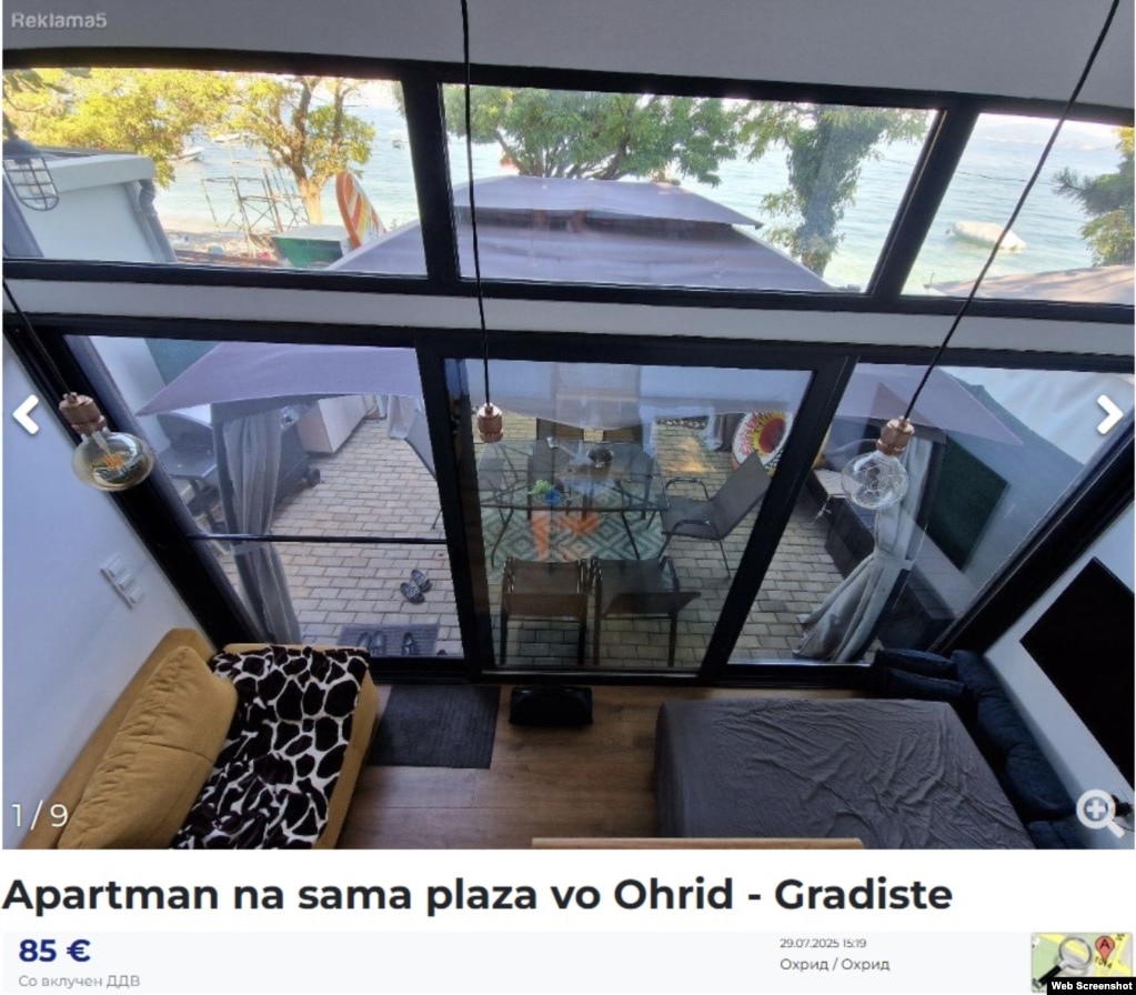 Kështu duket një banesë me qira e lëshuar në Gradishtë, buzë liqenittë Ohrit.