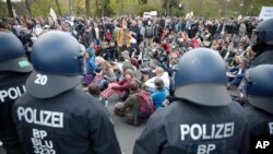 Protest împotriva noilor restricții din Germania. 21 aprilie 2021