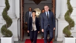 Архивска фотографија, Премиерот на Северна Македонија Христијан Мицкоски и еврокомесарката за проширување Марта Кос во Скопје