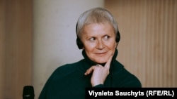 Сьвятлана Курс на прэзэнтацыі яе кнігі ў Вільні, 26 лютага 2026 году
