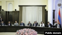 Armenia - Ministers attend a weekly cabinet meeting in Yerevan, October 1, 2026.