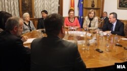 Една од координативните средби кај претседателот на Собранието на Република Македонија, Трајко Вељаноски. 