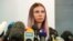 POLAND -- Belarusian sprinter Krystsina Tsimanouskaya, who left the Olympic Games in Tokyo and seeks asylum in Poland, attends a news conference in Warsaw, August 5, 2021