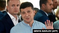 Președintele ucrainean vorbind imediat după ce a votat