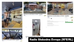 Kolaž fotografija iz oglasa za smeštaj u Gradištu po ceni do 120 evra.