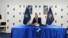 NATO chief Jens Stoltenberg during a press conference in Kosovo. Pristina, 1July2021.