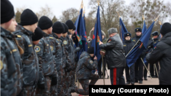 Цырымонія складаньня прысягі пры ўступленьні ў вайскова-патрыятычны клюб у Берасьці, 29 сьнежня 2025 году