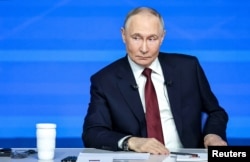 Президент Росії Володимир Путін дає свою щорічну пресконференцію з нагоди завершення року в Москві, Росія, 19 грудня 2025 року