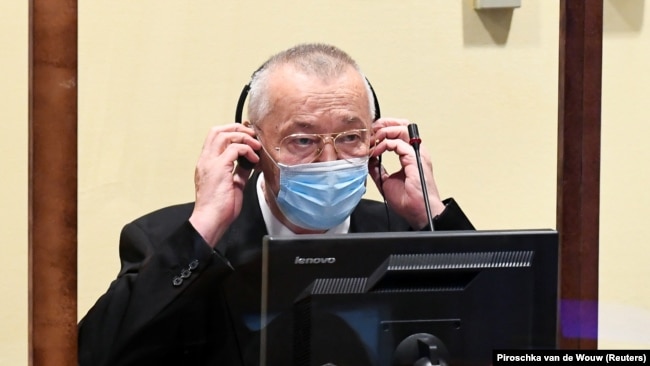 Franko Simatoviq në gjyq para Tribunalit të Hagës, 30 qershor 2021.
