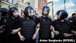 Police in Moscow used violence to put down the protests on July 27.