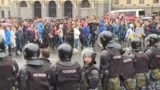 Russia - security forces/ riot police at sanctioned protest in Moscow - screen grab demonstration rally opposition