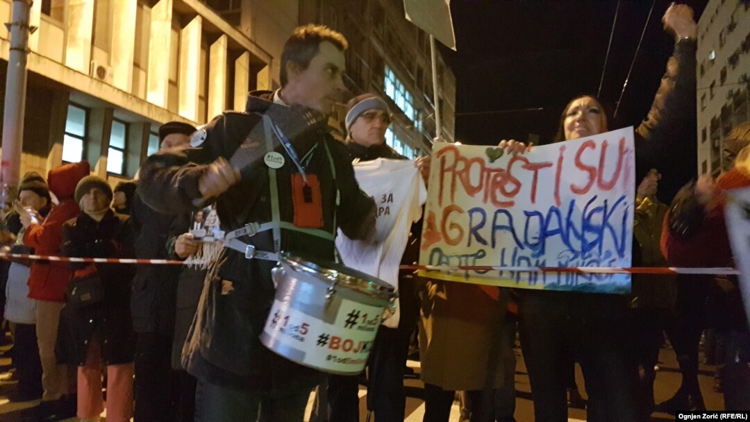 Godišnjica antivladinih protesta "Jedan od pet miliona" u Beogradu, 30.11.2019.