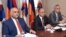 Armenia - Opposition leaders Raffi Hovannisian (L), Seyran Ohanian (C) and Vartan Oskanian at a news conference in Yerevan, 31Mar2017.
