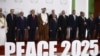 رئیس‌جمهور امریکا و سران سایر کشورها در مراسم امضای توافق آتش‌بس غزه در شهر شرم‌الشیخ مصر
