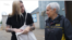 Nina Litvinova (right) was filmed while visiting a Russian political prisoner in a documentary by RFE/RL's Russian Service in 2022.