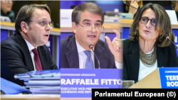 Trei dintre comisarii pe tema cărora au fost blocate negocierile politice: Oliver Varhelyi, Raffaele Fitto și Teresa Ribera.