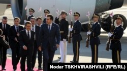 Президенты Франции и Грузии - Николя Саркози и Михаил Саакашвили, Тбилиси 7 октября 2011 