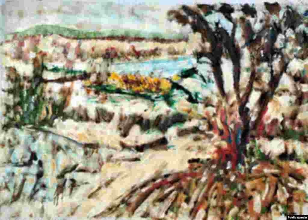 Arthur Pinajian Behind the Dunes, oil on canvas, 26x37 inches (1986), Stephanie’s Art Gallery