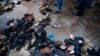 A view of footwear left behind after the deadly stampede in Karachi on March 31.