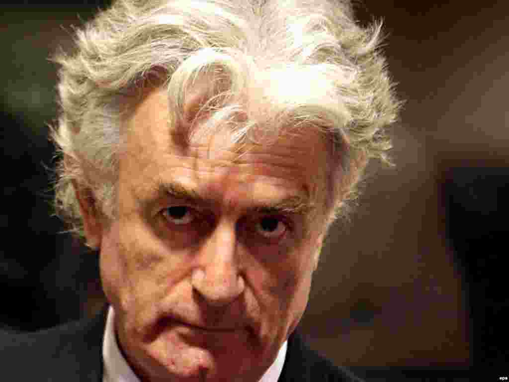 Radovan Karadzic faces trial at the UN tribunal in The Hague. - Former Bosnian Serb leader Radovan Karadzic facing the United Nations (UN) court in The Hague, Netherlands on 29 August 2008