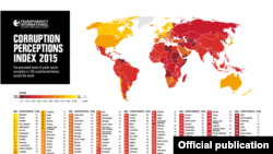 Transparency International уюмунун жемкорлук боюнча картасы.