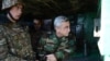 Armenia - President Serzh Sarkisian inspects an Armenian army post on the border with Azerbaijan, 31Dec2013.