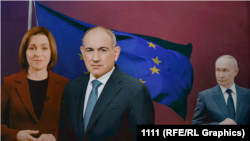 Коллаж: Санду, Пашинян, Путин