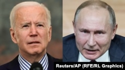 Комбіноване фото. Президент США Джо Байден (ліворуч) і президент Росії Володимир Путін