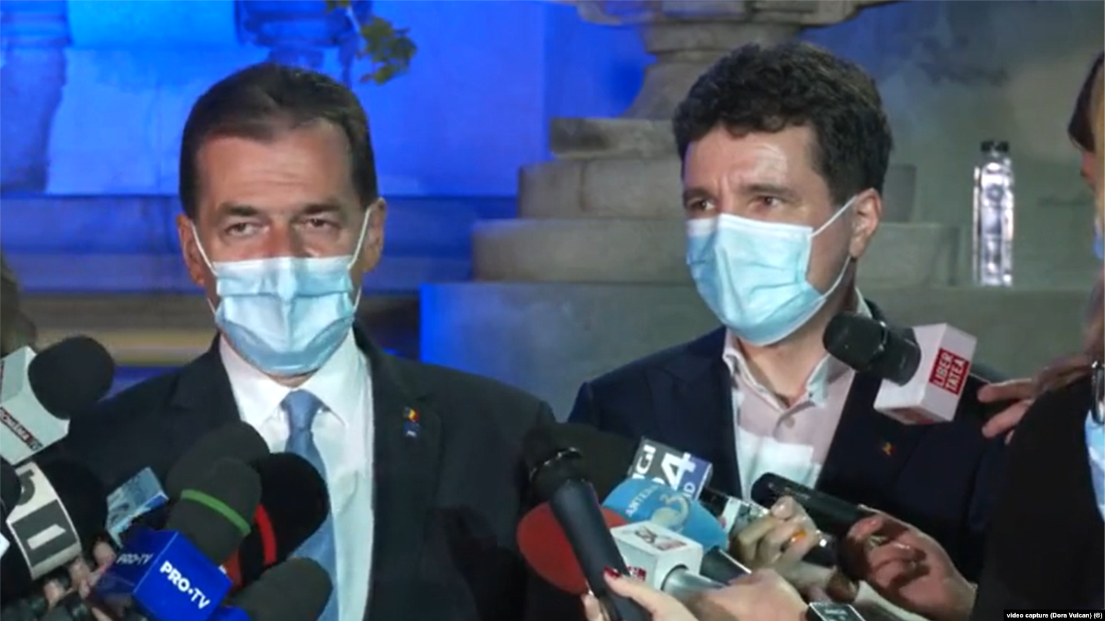 Romania, Ludovic Orban și Nicușor Dan după afișarea exit-poll-urilor 