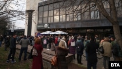 Демонстрацията пред сградата на бТВ