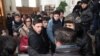 Armenia - Pro-government youths prevent journalists from covering the supposedly public defense of Yerevan Mayor Taron Markarian's doctoral thesis, Yerevan, 26Dec2013.