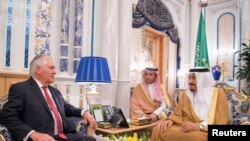 Saudi Arabia's King Salman bin Abdulaziz Al Saud meets with U.S. Secretary of State Rex Tillerson in Jeddah, Saudi Arabia July 12, 2017