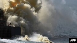 Ресей әскери-теңіз күштері Қырым жағалауы маңындағы жаттығу кезінде. 9 қыркүйек 2016 жыл.