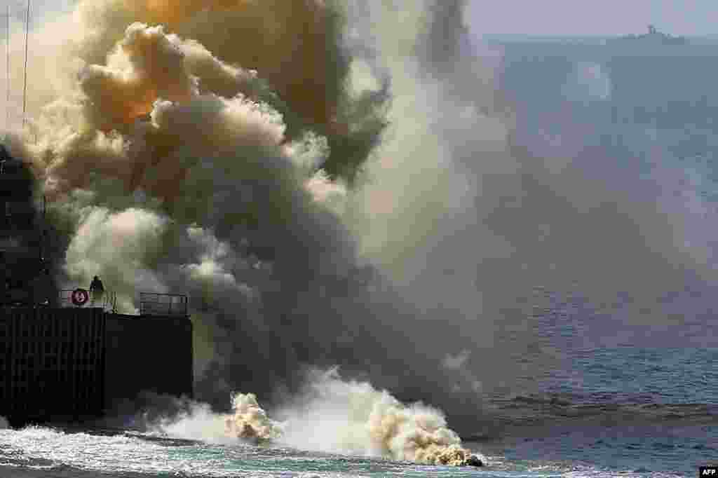 Russian Navy ships take part in a military exercise called Kavkaz 2016 on the coast of the Black Sea on the Crimea Peninsula, forcibly annexed from Ukraine by Russia in 2014. (AFP/Vasily Maximov)